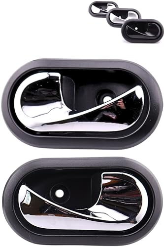 Ugozen Poignées de Porte Intérieure pour Dacia Logan Duster Sandero Dokker Lodgy 2012-2016 8200733848 8200733847 Gauche et Droite. Chrome