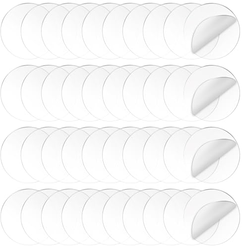 Placa acrílica, 40 unidades de 5 cm redondas de vidrio acrílico, placas acrílicas transparentes, discos acrílicos, espacios en blanco redondos para trazar, placa acrílica transparente para
