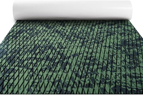 FOCEAN Boat Flooring EVA Foam Boat Decking Camo Marine Flooring Self-Adhesive Boat Mat Boat Carpet for Motorboat RV Yacht Kayak Surfboard, 47.2''x 15.7'', Olive Camo