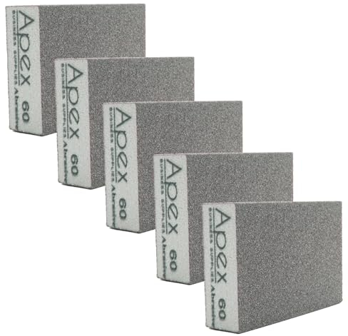 P60 Grit Sanding Block 6 Pcs | Course Sanding Sponge | Wet And Dry With Grit 60 | Dual-use Abrasive Pads Washable And Reusable & Rust Removal Sanding Block For Wood, Paint Walls and Metal