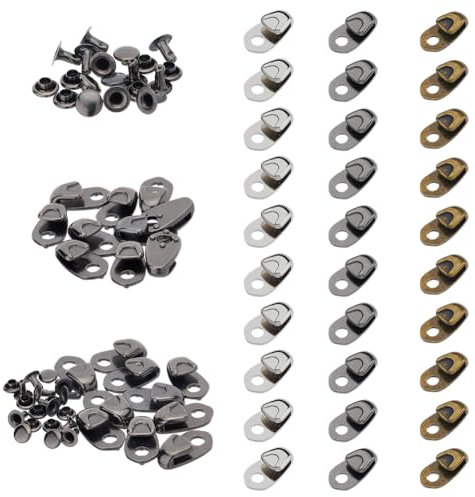 DICOSMETIC 30 Sets Shoe Lace Hook Metal Lace Hooks Boot Hooks With Rivets for Climb Hiking Shoes Work Outdoor