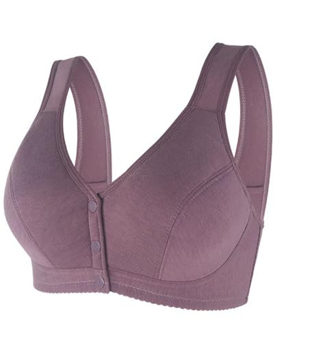 Generico Coppette In Silicone Per Seno Coppe Silicone Seno Reggiseno di grandi dimensioni in cotone morbido sottile con fibbia frontale liscia da donna, senza Reggiseno Bretelle Trasparenti (Grey, 38)