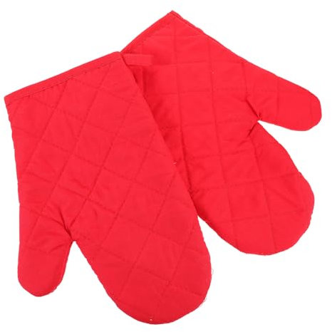 Amosfun 2pcs Silicone Oven Mitts Heat Insulation Glove Nonslip Texture Cooking Glove for Baking Stove Microwave Barbecue Washable Hanging
