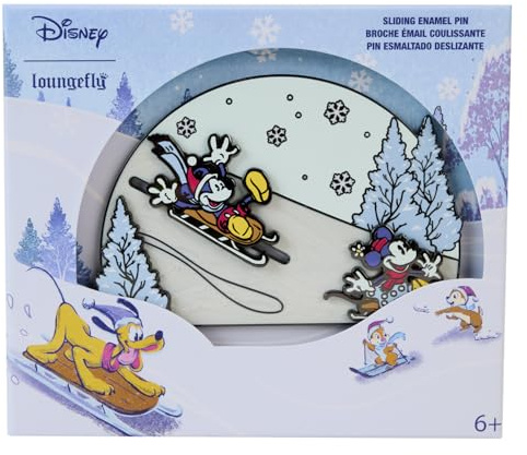 Loungefly Disney Mickey und Freunde Winter Wonderland Sammelbrosche, Weiß, Metall, 7,6 cm, Stecker