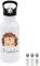 wunderwunsch® - Personalisierte Trinkflasche Kinder Edelstahl [ 500ml ] - Robuste Trinkflasche mit Namen - Wasserflasche mit Trinkhalm - Personalisierte Geschenke für Kinder (Igel)
