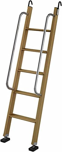 LJGYYDS Trittleiter, 66 Zoll hohe Etagenleiter für Wohnmobile mit abnehmbarem Drehhaken und Handlauf, robuste Bettleiter für Schlafsaalbett und Hochbett, tragbare Bibliotheksleiter, Tragkr