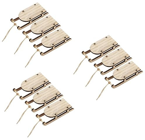 Alipis Wichtel Deko Lagerfeuer Holzschlitten Dekoration 3 Sätze Schlitten Miniatur Spielzeug Kinder Bastelset Tischdekoration Beige Hölzern 3 Stück * 3