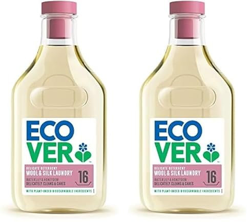 Ecover, Detergente líquido lavadora ecológico para ropa delicada, Fragancia Waterlily, Honeydew, Delicado 750ml, 16 lavados (Paquete de 2)