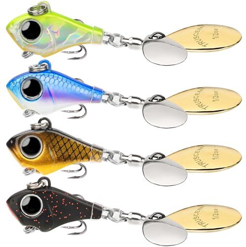 TRUSCEND Easy Catch Vibe Spinner mit BKK-Haken, Lange Wurfweite, Vibrierende, Chwimmende, Blinkende und Jiggende Aktionen, Ultimativer Suchköder für alle Fischarten, Erstaunlicher Jig-Spinner-Köder