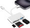SD Karte Adapter für iPhone, [MFI Zertifiziert] Light-ning und USB C auf SD/Micro SD/USB 3.0 Kartenleser Kompatibel mit iPhone 8 und höher, Digitalkamera Transfergerät und U-SB-Geräte, Plug and Play