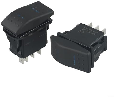 2 interruptores momentáneos ONOFFON de 3 posiciones para interruptor LED DPDT barco 12 V 20 A compatible con coches y barcos
