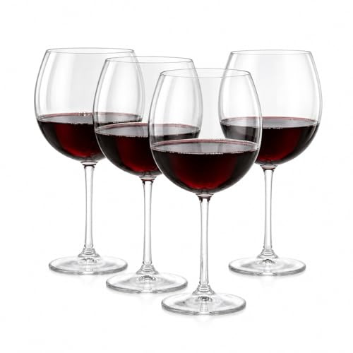 TIENDA EURASIA – Set de Copas de Vino y Vasos de Cerveza | Pack 4 Uds | Acrílico Transparente | Irrompibles | Aptos para Lavavajillas | Reutilizables | Ideales para Exterior (Copas 570 ml)