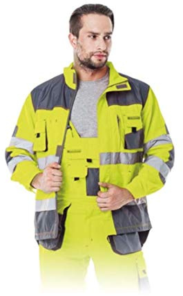 Arbeitsjacke Reflektoren Warnschutzjacke Warnjacke neongelb Warnschutz Warnschutzkleidung Sicherheitsjacke Schutzjacke XXXL gelb