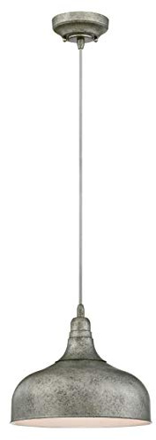 Westinghouse Lighting 6330140 A++ to E, Einflammige Pendelleuchte, Ausführung mit Metallschirm, Glas, Antik-stahl, 30 x 30 x 159 cm