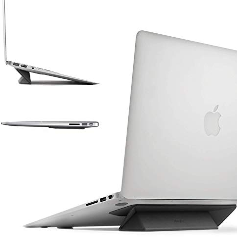 Ringke Laptop Stand [Black] Anti-Slide Smart Folding Portable Slim and Weightless Adhesive Stand for Laptop, iPad, Tablet, and More