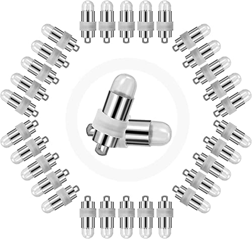 Yizhet LED per Palloncini, 30 x Mini Luci di Palloncini per Lanterna di Carta, Led Singolo Impermeabile per Matrimoni, Festival, Festa, Compleanno, Esterno (Bianco Freddo)