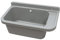 Lavabo con desagüe de 50 cm x 34 cm x 21 cm, con rebosadero, para comercios, lavaderos, jardín, dispensador de jabón, grifo Atut incluye desagüe (bandeja de lavado)
