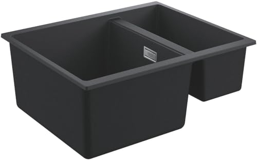 GROHE K500 Composite Sink, 555cm, Granite Black, Top-Mounted, 15 Bowls, with Overflow 31648AP0
