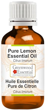Greenwood Essential Puro Olio essenziale di Limone (Citrus limonum) distillato a vapore 30ml (1 oz)