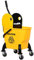 HOMCOM 26L Mop Bucket & Water Wringer w/ 4 Wheels Plastic Body Metal Handle Pole Holder Home Commercial Cleaning Floor Cart Yellow