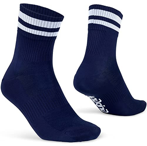 GripGrab Original Stripes Crew Style 70er Retro Sommer Fahrradsocken Gestreifte Radsport Socken Coole Fahrrad Strümpfe