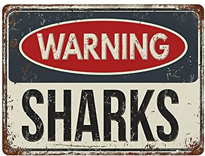 Sammelnswert Vintage Blechschild Haie - Wandkunst Dekor Metallschild Filmplakat Home Bar Cafe Club Garten Farm Garage Dekoration 16 × 12