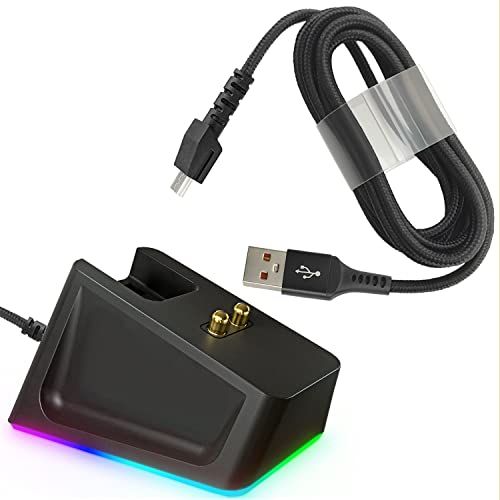 REEYEAR Charging Dock with 4.9Ft USB Charging Cable Fits for Razer Naga Pro/DeathAdder/Basilisk /Viper Ultimate Gaming Mouse,Magnetic Dock with Charge Status Indicator and Anti-Slip Sticker