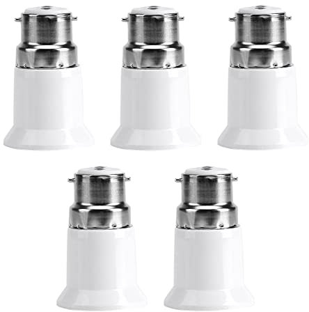 Hsthe Sea 5X B22 to E27 Socket Converter, Adapter Converter, Lamp Base, Lamp Socket Adapter, Lamp Adaptor for LED Lamps and Bulbs and CFL Lamps
