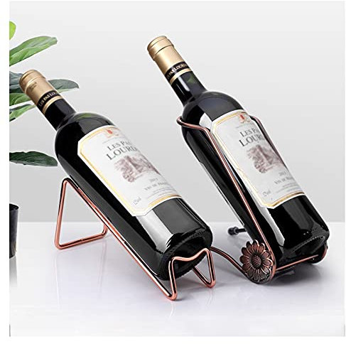 FURUIWUFENG Wine rack Wine Rack,Metal Wine Stand Freestanding Countertop Bottle Holder Desktop Art Deco Display Shelves For Kitchen Cabinet Cellar Bar Countertop wine rack (Color : C)