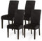 Aisprts Stuhlhussen Velvet Esszimmer Stuhlbezüge Abnehmbare Waschbare Stretch Stuhlhussen 4er Set für Zuhause, Küche, Bar, Hotel, Hochzeit, Zeremonie, Restaurant, Party, B1 Samt Schwarz