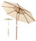 GOPLUS Sombrilla Terraza Exterior Ø2,7 x 2,48 m, Sombrilla Inclinable de Madera con 8 Varillas, Protección UV y Techo de Venticación, Parasol Plegable Jardín Piscina, Base de Sombrilla no Incluida