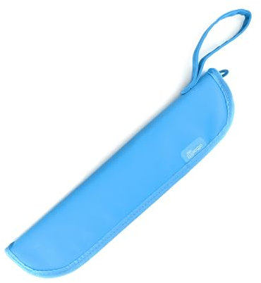 office box Flötenetui aus Textil, waschbar, mit verstärkten Kanten und Tragegriff, mit Reißverschluss und elastischem Innenraum für Reiniger, ideal für die Schule von Colorline., hellblau, Flötenetui