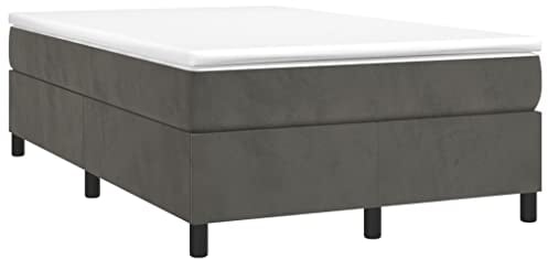 vidaXL Bettgestell, Polsterbett Bett für Schlafzimmer, Bettrahmen mit Lattenrost Stützbeinen, Schlafzimmerbett Doppelbett, Dunkelgrau 120x200cm Samt