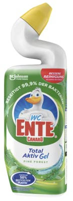 WC-Ente Total Aktiv Gel, Flüssiger WC-Reiniger, Toilettenreiniger, Pine Forest (Duft von frischen Tannen), 750 ml