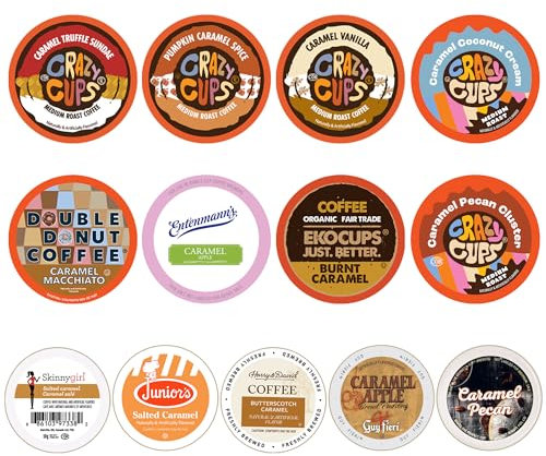 Perfect Samplers Caramel Coffee Pods Variety Pack, Medium Roast Coffee For Keurig K Cups Machines, Assorted Caramel Flavored Coffee Pods Sampler, 30 Count