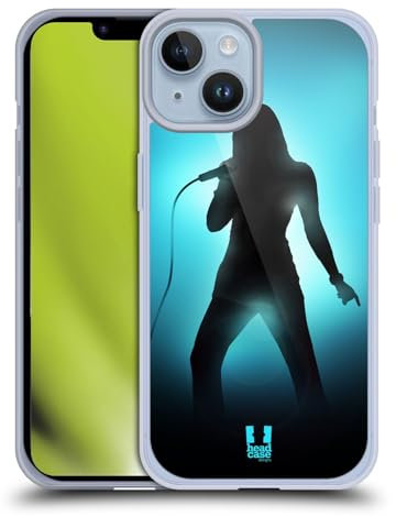 Head Case Designs La Cantante Intérpretes de Silueta Caso de Gel Suave Compatible con Apple iPhone 14