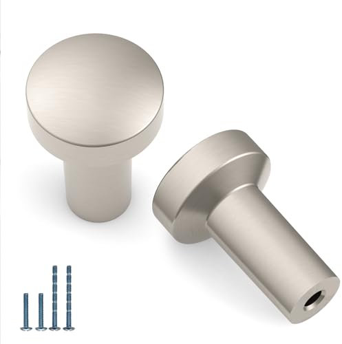 9BUILD 6 Stück Möbelknöpfe Gebürsteter Nickel Schrankknöpfe Türknauf Schubladenknöpfe Knauf Für Schrank Kommodenknöpfe Zinklegierung EU0025