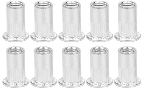 Dadi per Rivetti, Kit Assortimento di Dadi per Rivetti Ciechi da 100 Pezzi, Inserto Filettato a Testa Piatta M5 in Alluminio Kit di Dadi per Inserti Filettati a Testa Piatta per