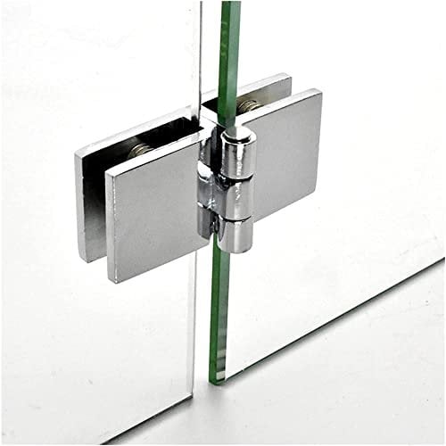 1 x Glasscharnier, 90 Grad, 180 Grad, doppelseitig, Duschtür-Scharnier, Befestigungsclip, Edelstahl, rahmenlose Wandhalterung, Scharniere – 180 Grad