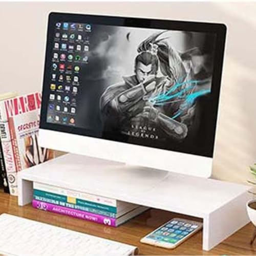 Wbeian Wood Monitor Stand Riser for Computer, Laptop Notebook, Printer Riser, iMac, PC, Ergonomic Home Office Desk Monitor Stand 19.6 Inch