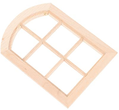 Toyvian Puppenhaus-Fenster-Retro-Dekor Mini-Zubehör Mini-Möbel Mini-Möbel Spielzeug Mini-Fenstermöbel Dekorationen Für Salas De Casa Holz-Puppenhaus-Layout-Dekor Mini- -Dekor