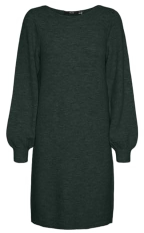 VERO Moda Damen Vmlefile Balloon Ls Boatneck Dress Noos Vmlefile Balloon Ls Boatneck Dress Noos (1er Pack)