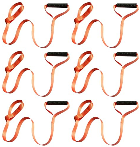 SUNOYA 6 Stück Deer Drag, Zugseil, Hirsch-Schleppseil, Jagdzubehör Seil Hirsch-Zuggeschirr Jagdausrüstung Bergehilfe Ziehgurt Abzieher Mit Komfortgriff Für Die Jagd Im Freien(Orange, 150cm)