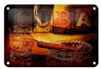 FEMER Blechschild Spruch 18x12cm Cuba Zigarre Rum Havanna
