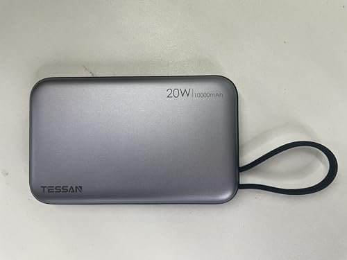 TESSAN Power Bank Magsafe con 4 Porte, Power Bank USB C 10000mAh, Magsafe Wireless 20W PD, Ricarica Rapida per Telefono, Caricatore Portatile con Cavo di Ricarica Lightning