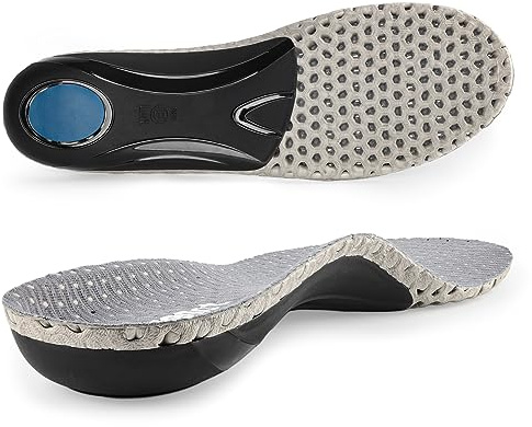 riemot Orthopädische Einlegesohlen Für Herren Hohe Fußstütze Fersensporn Einlagen Komfort Schuheinlagen für Plattfüße,Plantarfasziitis,Fußschmerz Grau Gr.44