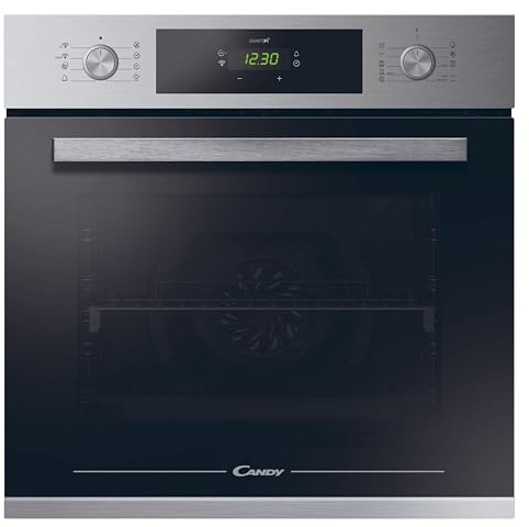 Candy FCM996XRLE0/ Einbaubackofen mit Heißluft/Dampffunktion / 70 L/Pyrolyse Selbstreinigung mit Aquactiva/Versenkbare Knebel/Display mit Touch-Bedienung/Timer/Uhr/Wi-Fi Funktion (hOn)
