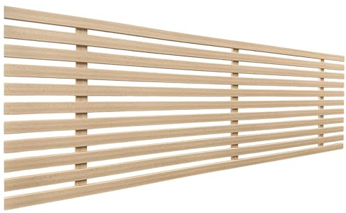 DHOME Recycled Holz Kopfteil MDF Japanischer Stil Paletten Bed Paletten Beschläge inklusive (145cm, Natürliches Holz)