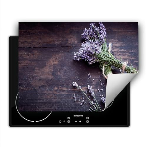 DarHaus Tapa para placa de induccion - Placa protectora vitroceramica 80x52 cm - lavanda - madera