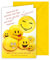 KE - Geburtstagskarte für Männer und Frauen, Glückwunschkarte, inkl. Umschlag, DIN B6 Format, gelb, Motiv: Smileys
